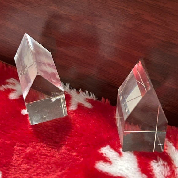 Set of 2 Tiny crystal houses vintage iris arc - Picture 1 of 4